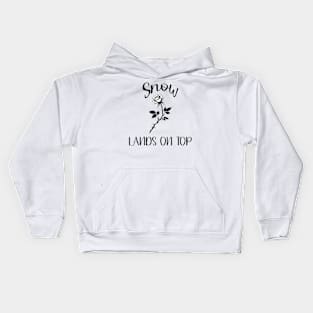 snow lands on top Kids Hoodie